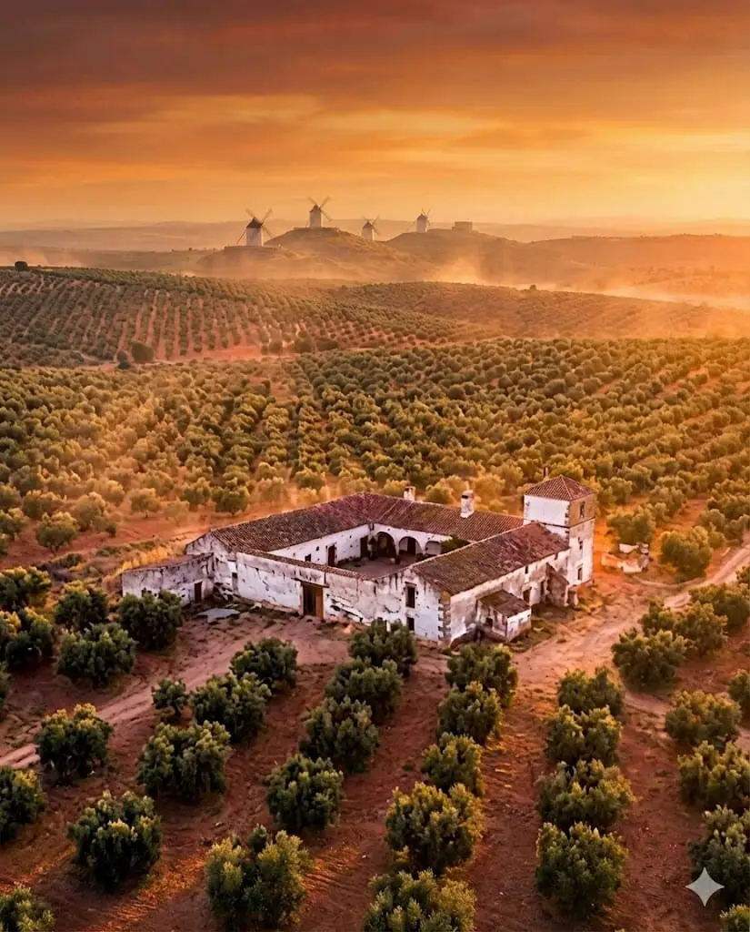 Tradisjonelle olivenlunder i Castilla-La Mancha, Spania